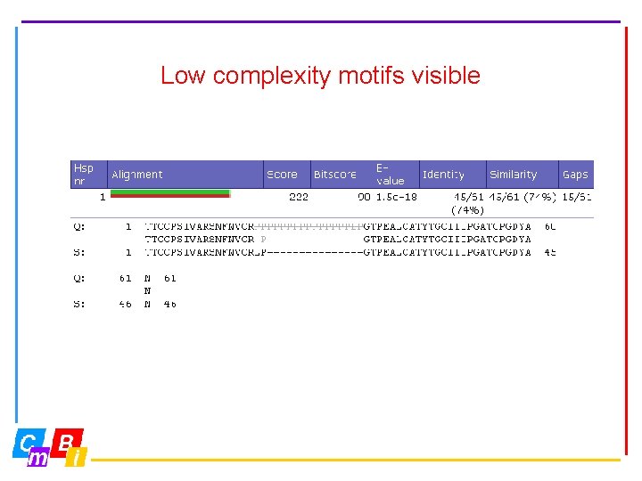 Low complexity motifs visible 