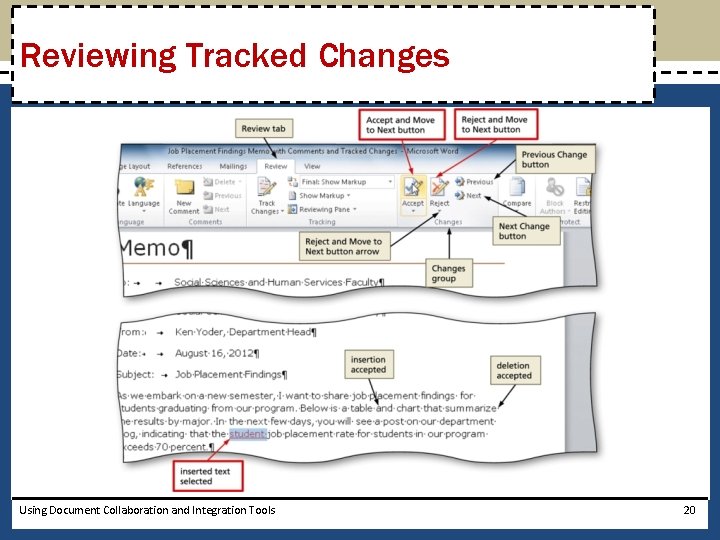 Reviewing Tracked Changes Using Document Collaboration and Integration Tools 20 