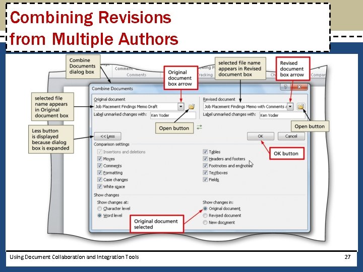 Combining Revisions from Multiple Authors Using Document Collaboration and Integration Tools 27 