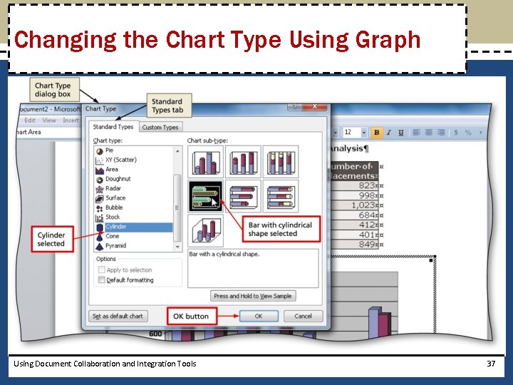 Changing the Chart Type Using Graph Using Document Collaboration and Integration Tools 37 