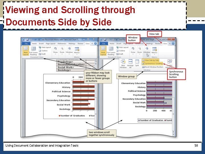 Viewing and Scrolling through Documents Side by Side Using Document Collaboration and Integration Tools