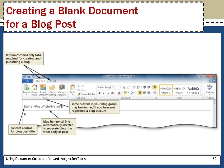 Creating a Blank Document for a Blog Post Using Document Collaboration and Integration Tools