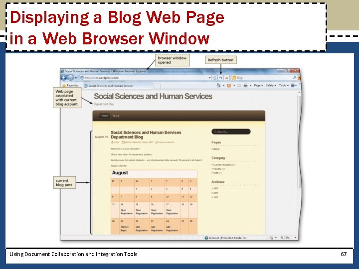 Displaying a Blog Web Page in a Web Browser Window Using Document Collaboration and