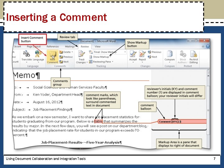 Inserting a Comment Using Document Collaboration and Integration Tools 7 