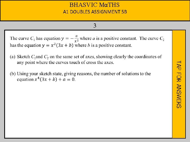 BHASVIC MαTHS A 1 DOUBLES ASSIGNMENT 5 B 3 