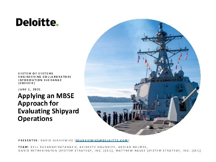 SYSTEM OF SYSTEMS ENGINEERING COLLABORATORS INFORMATION EXCHANGE (SOSECIE) JUNE 1, 2021 Applying an MBSE