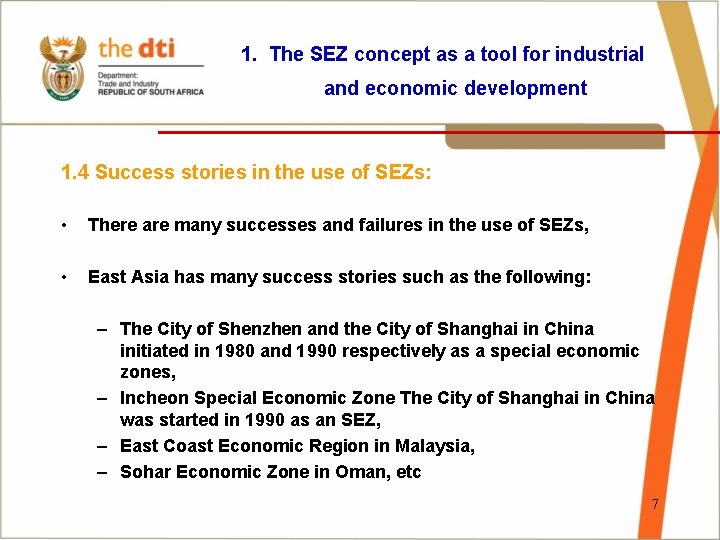 1. The SEZ concept as a tool for industrial and economic development __________________ 1.