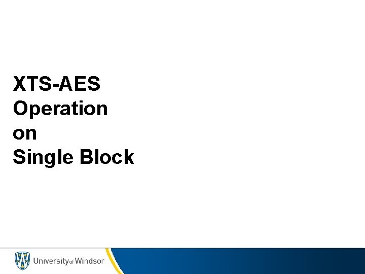 XTS-AES Operation on Single Block 