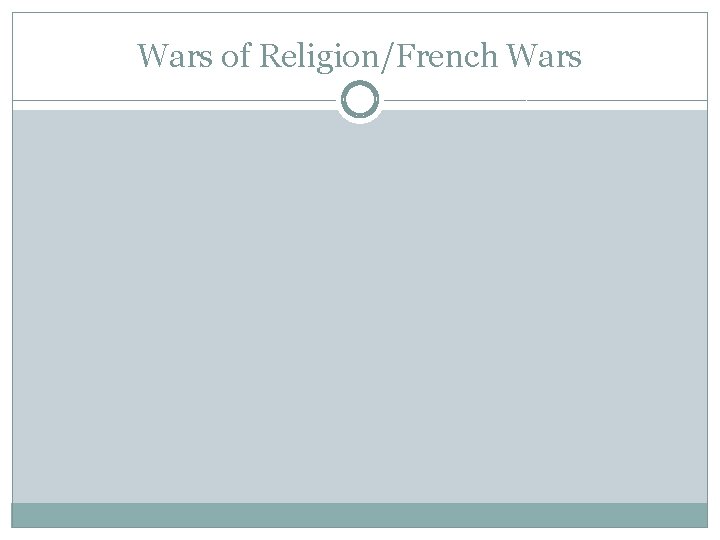 Wars of Religion/French Wars 
