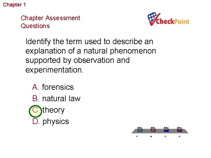 Chapter 1 The Study of Life Chapter Assessment Questions Identify the term used to