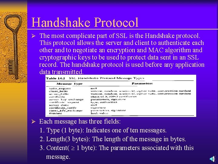 Handshake Protocol Ø The most complicate part of SSL is the Handshake protocol. This