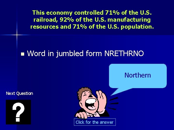 This economy controlled 71% of the U. S. railroad, 92% of the U. S.