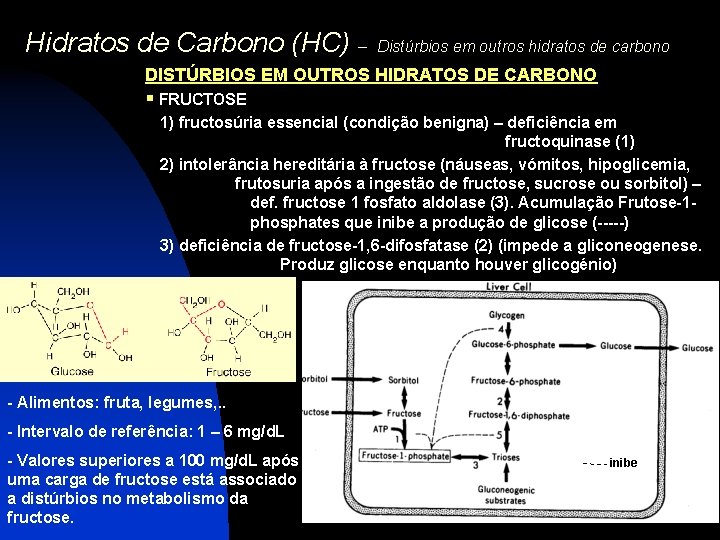 Hidratos de Carbono (HC) – Distúrbios em outros hidratos de carbono DISTÚRBIOS EM OUTROS