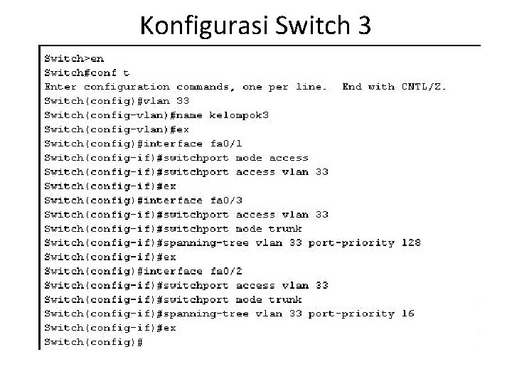 Konfigurasi Switch 3 