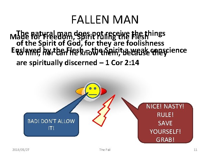 FALLEN MAN The natural man does receive things Made for Freedom, Spiritnot ruling the