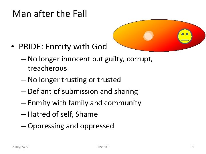 Man after the Fall • PRIDE: Enmity with God – No longer innocent but