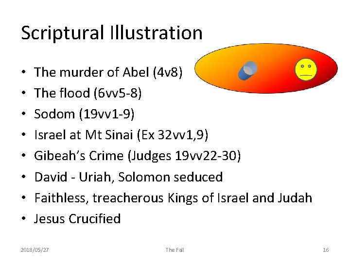Scriptural Illustration • • The murder of Abel (4 v 8) The flood (6