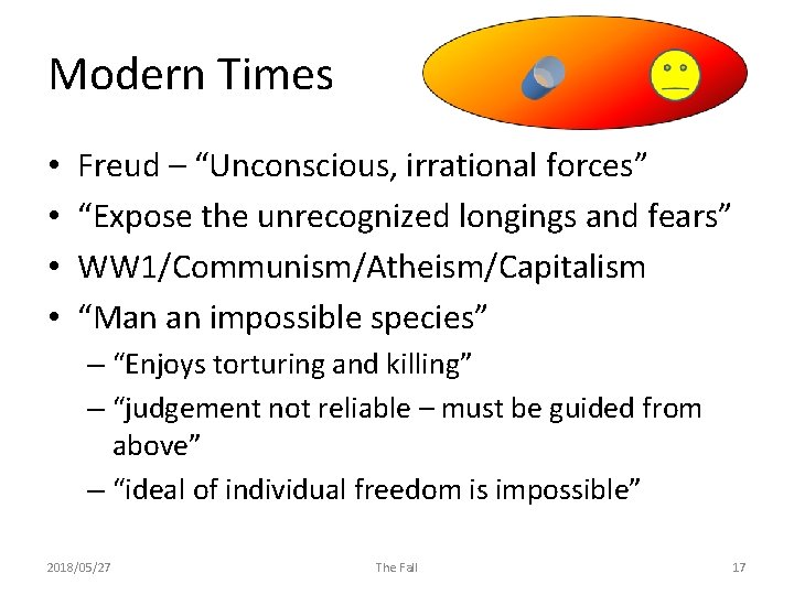 Modern Times • • Freud – “Unconscious, irrational forces” “Expose the unrecognized longings and