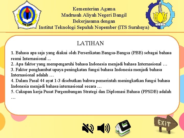 Kementerian Agama Madrasah Aliyah Negeri Bangil Bekerjasama dengan Institut Teknologi Sepuluh Nopember (ITS Surabaya)