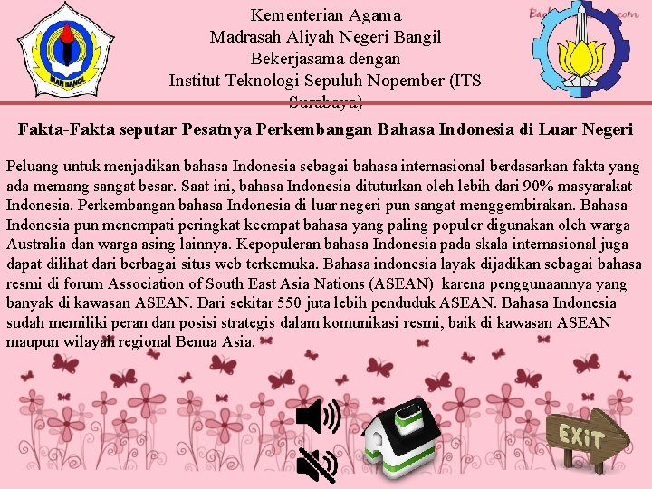 Kementerian Agama Madrasah Aliyah Negeri Bangil Bekerjasama dengan Institut Teknologi Sepuluh Nopember (ITS Surabaya)