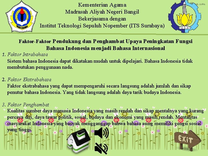 Kementerian Agama Madrasah Aliyah Negeri Bangil Bekerjasama dengan Institut Teknologi Sepuluh Nopember (ITS Surabaya)