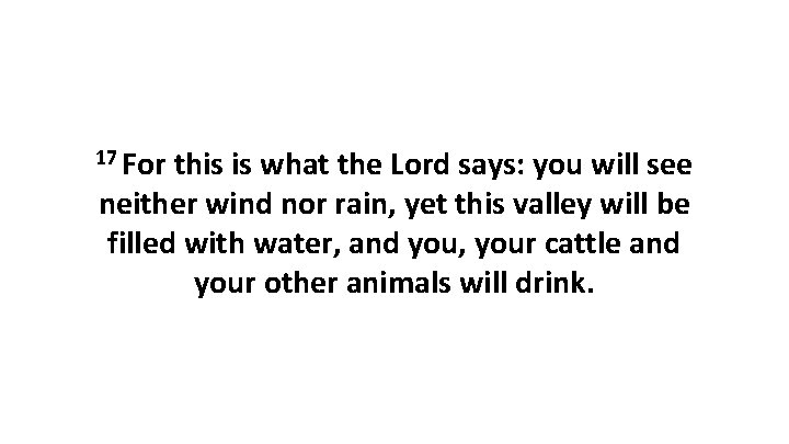 17 For this is what the Lord says: you will see neither wind nor