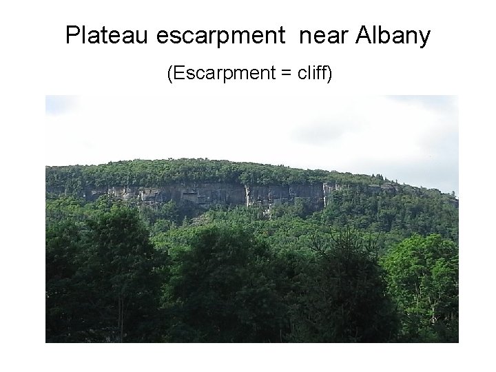 Plateau escarpment near Albany (Escarpment = cliff) 