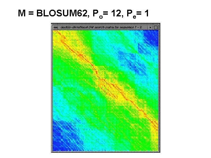 M = BLOSUM 62, Po= 12, Pe= 1 