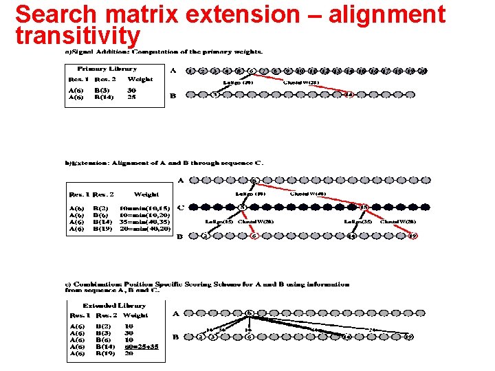 Search matrix extension – alignment transitivity 