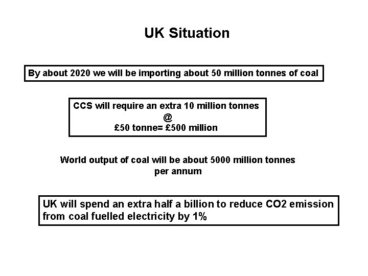 UK Situation By about 2020 we will be importing about 50 million tonnes of