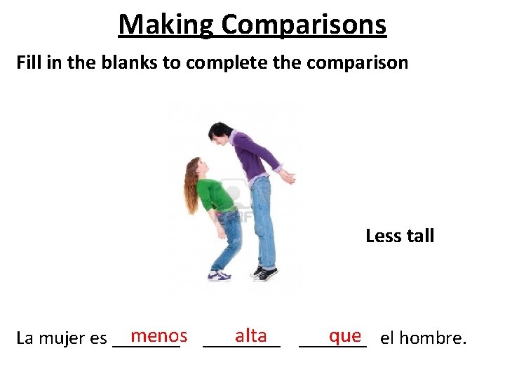 Las Comparacines Making ComparisonsTSWBAT make comparisons of inequality
