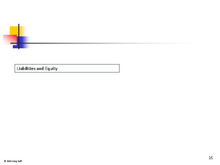 Liabilities and Equity © 2014 Craig Ruff 16 