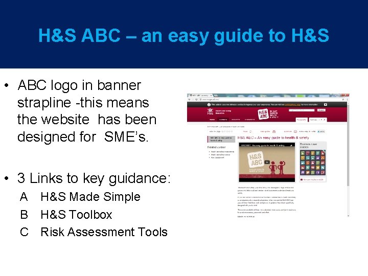 H&S ABC 5 – an easy guide to H&S year plan • ABC logo