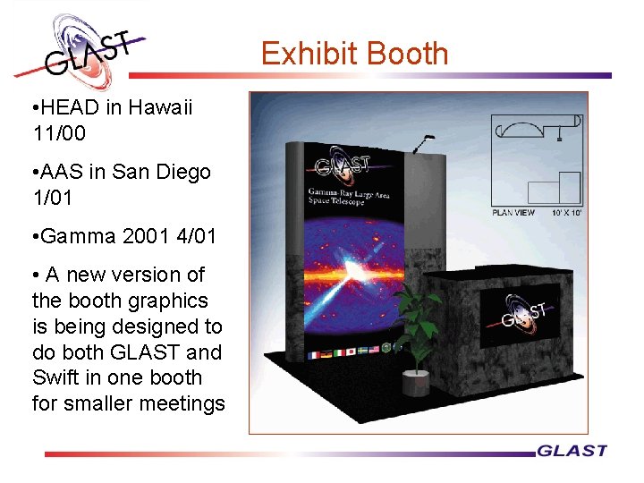 Exhibit Booth • HEAD in Hawaii 11/00 • AAS in San Diego 1/01 •