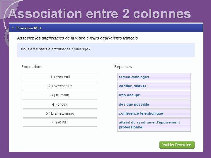 Association entre 2 colonnes 