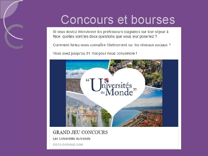 Concours et bourses 