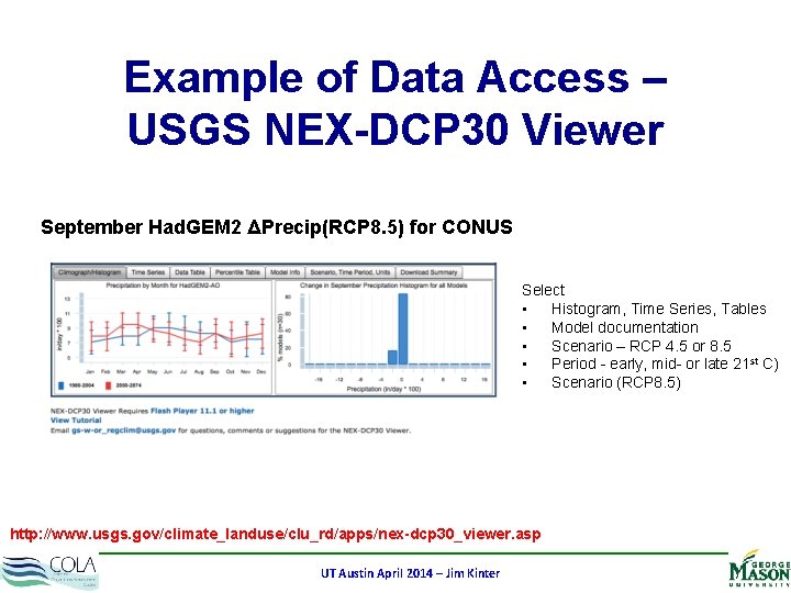 Example of Data Access – USGS NEX-DCP 30 Viewer September Had. GEM 2 ΔPrecip(RCP