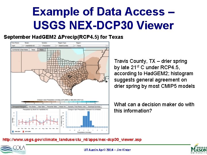 Example of Data Access – USGS NEX-DCP 30 Viewer September Had. GEM 2 ΔPrecip(RCP