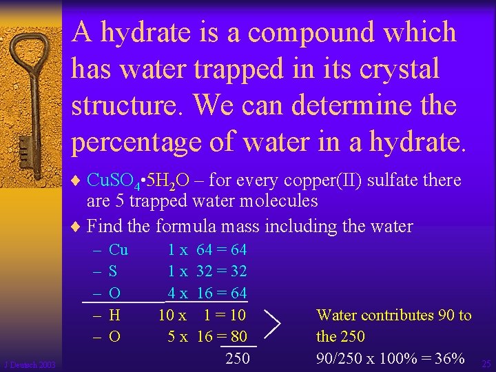 A hydrate is a compound which has water trapped in its crystal structure. We