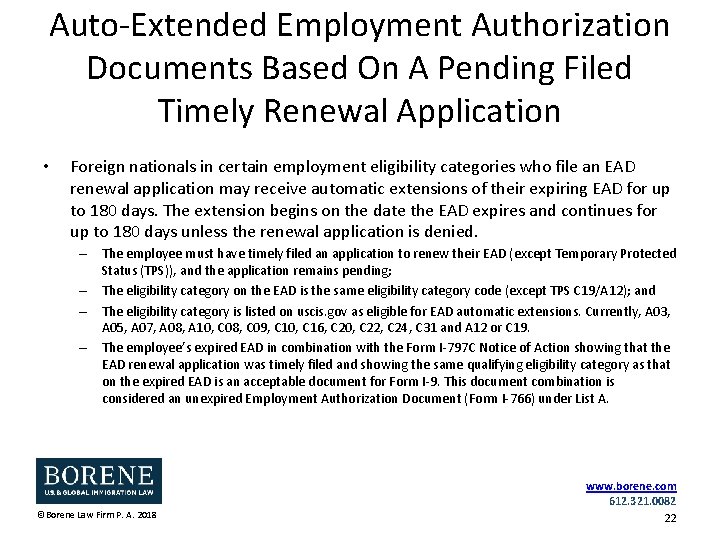 Auto-Extended Employment Authorization Documents Based On A Pending Filed Timely Renewal Application • Foreign