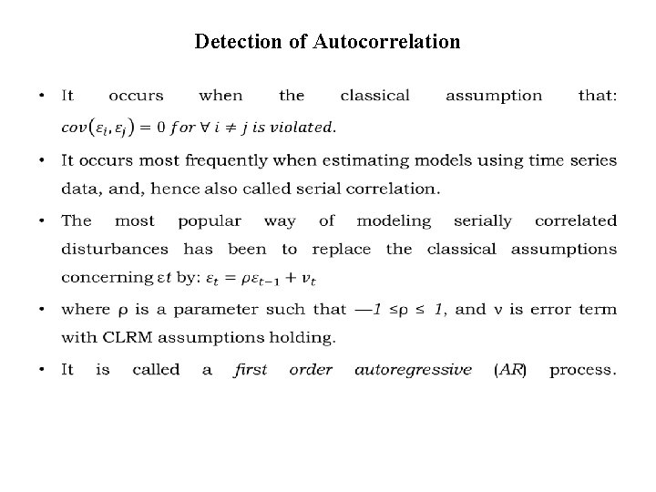Detection of Autocorrelation • 