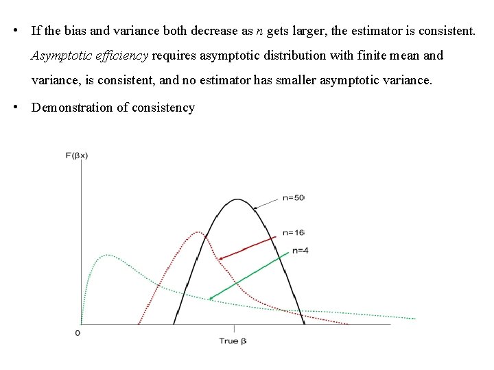  • If the bias and variance both decrease as n gets larger, the