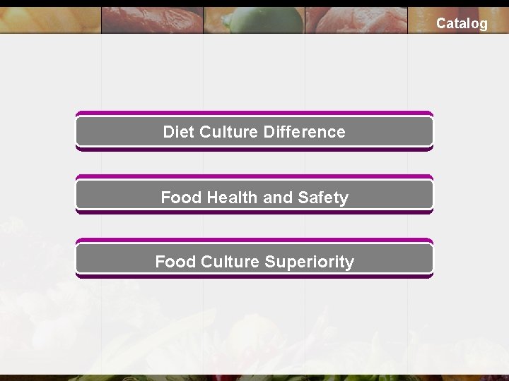 Catalog Diet Culture Difference Food Health and Safety Food Culture Superiority 