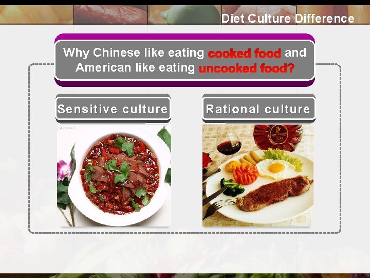 Diet Culture Difference Why Chinese like eating American like eating and Sensitive culture Rational