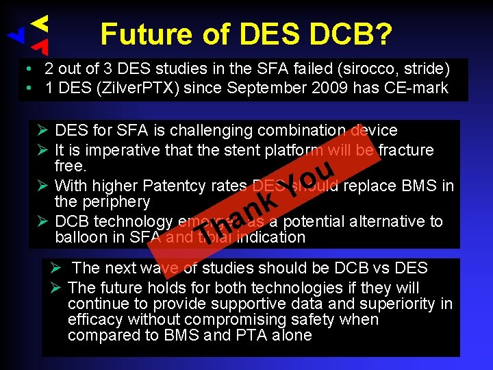 Future of DES DCB? • 2 out of 3 DES studies in the SFA