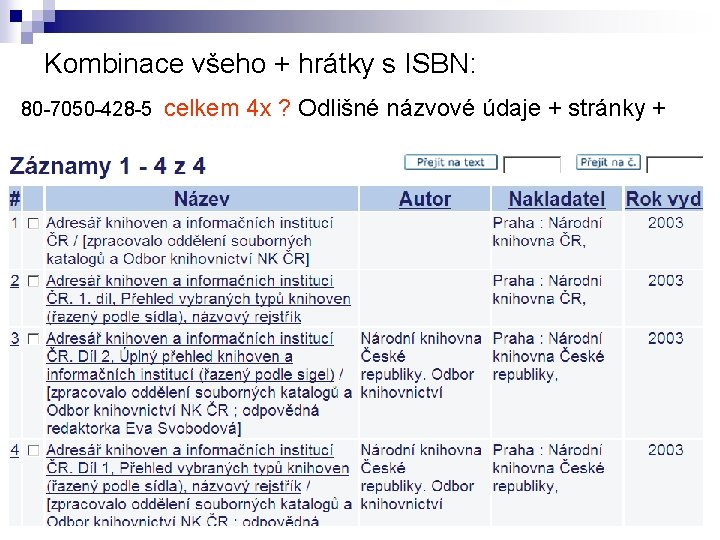 Kombinace všeho + hrátky s ISBN: 80 -7050 -428 -5 celkem 4 x ?