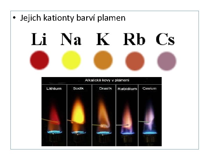  • Jejich kationty barví plamen 