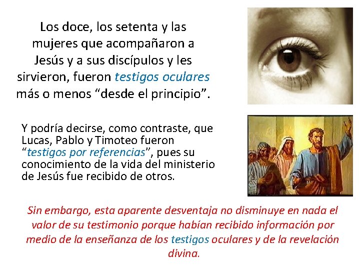 Los doce, los setenta y las mujeres que acompañaron a Jesús y a sus