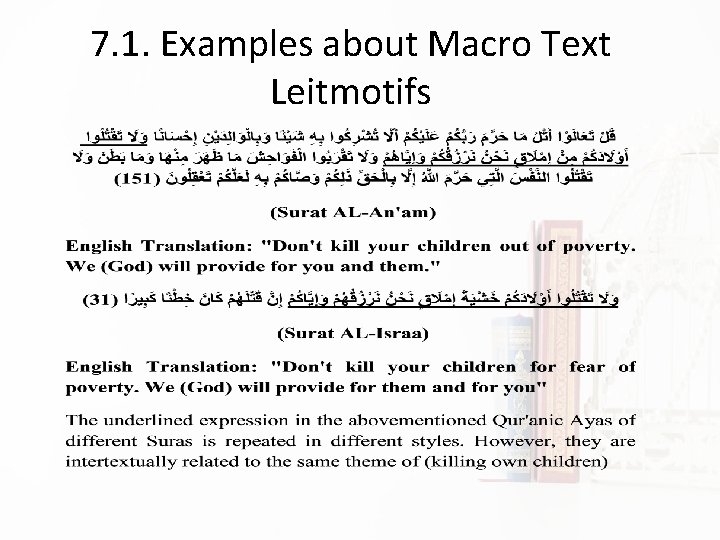 7. 1. Examples about Macro Text Leitmotifs 