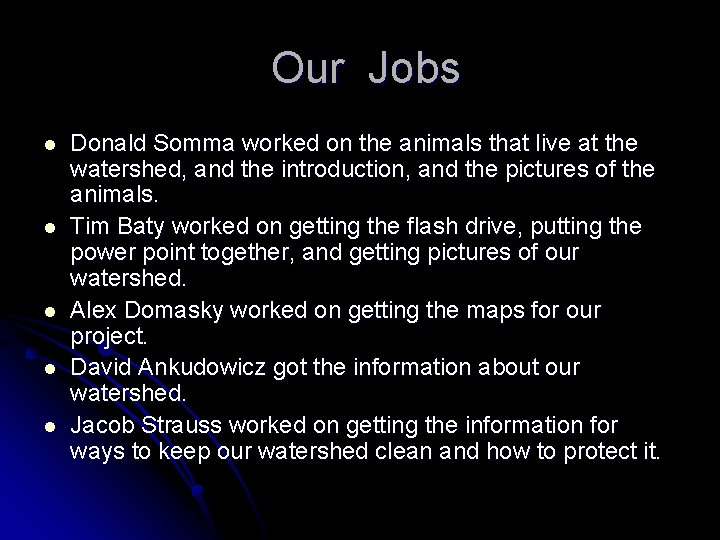 Our Jobs l l l Donald Somma worked on the animals that live at